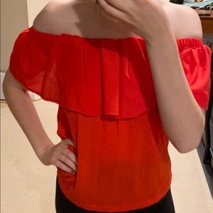 Red off the shoulder top
